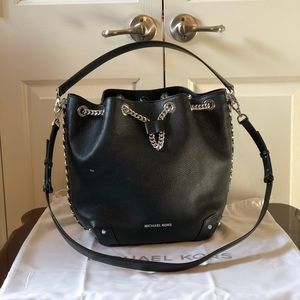 Michael Kors Alanis Pebbled Leather Bucket Bag